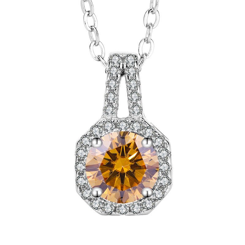 Square Radiance Halskette 925 Silber mit Labordiamant Moissanit für Damen 925 Silber Moissanit Schmuck | Steffanii