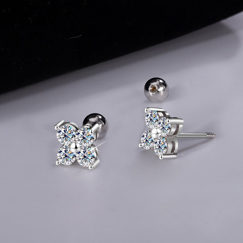 Quadmo Glow Ohrringe 925 Silber – Labordiamant Moissanit für Damen 925 Silber Moissanit Schmuck | Steffanii