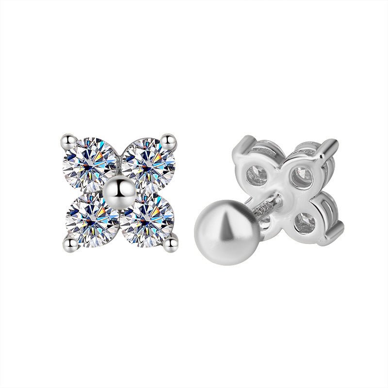 Quadmo Glow Ohrringe 925 Silber – Labordiamant Moissanit für Damen 925 Silber Moissanit Schmuck | Steffanii