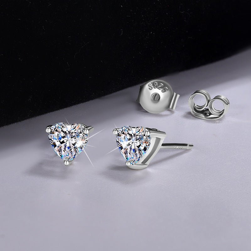 Radiant Heart Ohrringe 925 Silber mit Labor-Diamant Moissanit für Damen 925 Silber Moissanit Schmuck | Steffanii