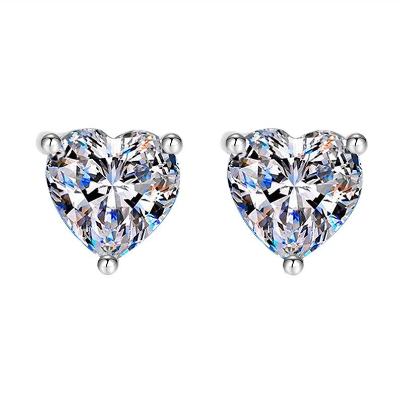 Radiant Heart Ohrringe 925 Silber mit Labor-Diamant Moissanit für Damen 925 Silber Moissanit Schmuck | Steffanii