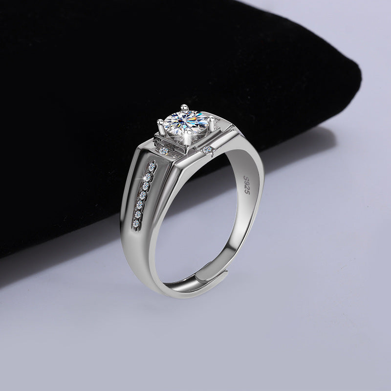 Regal Brilliance Ring 925 sterling silver lab diamond moissanite for men