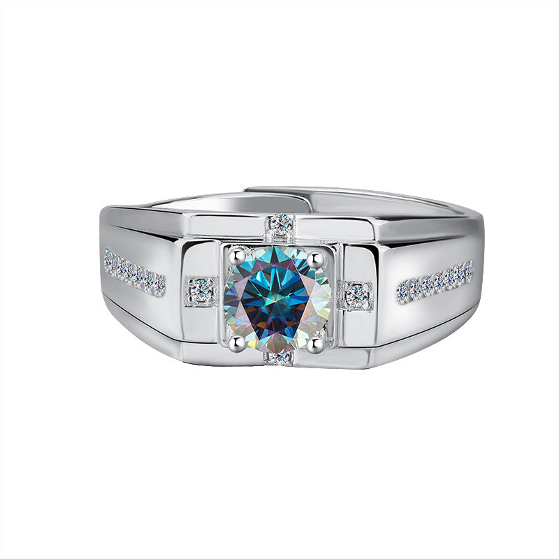Regal Brilliance Ring 925 sterling silver lab diamond moissanite for men