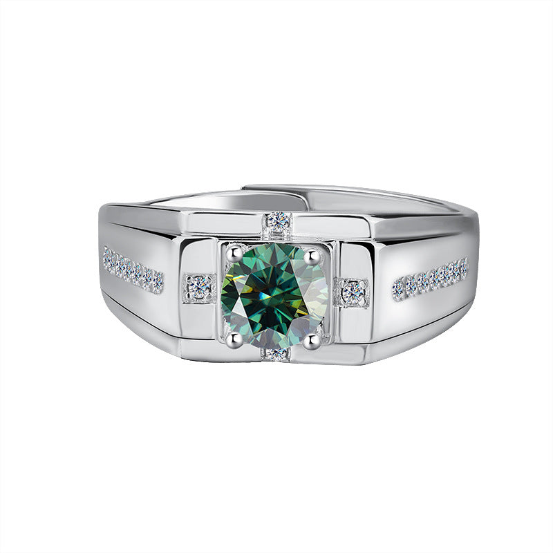Regal Brilliance Ring 925 sterling silver lab diamond moissanite for men