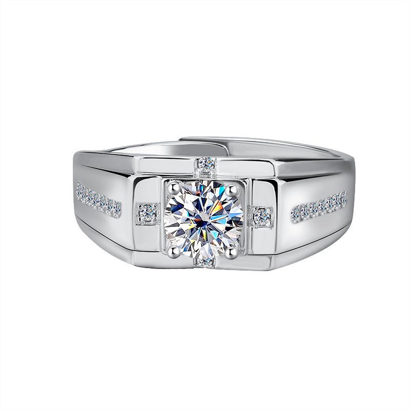 Regal Brilliance Ring 925 sterling silver Labordiamant Moissanit für Männer 925 Silber Moissanit Schmuck | Steffanii