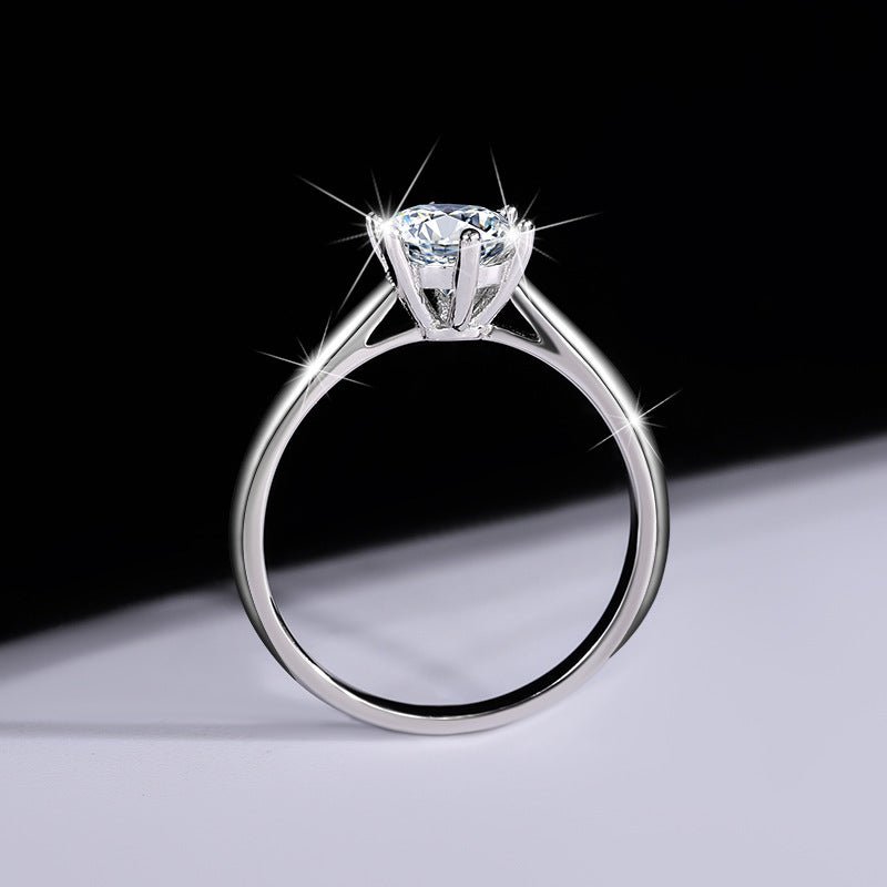 Royal Elegance Ring 925 sterling silver mit rundem Labordiamant Moissanit für Damen 925 Silber Moissanit Schmuck | Steffanii