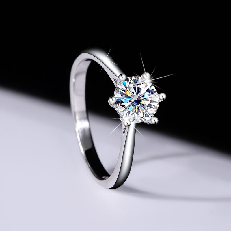 Royal Elegance Ring 925 sterling silver mit rundem Labordiamant Moissanit für Damen 925 Silber Moissanit Schmuck | Steffanii