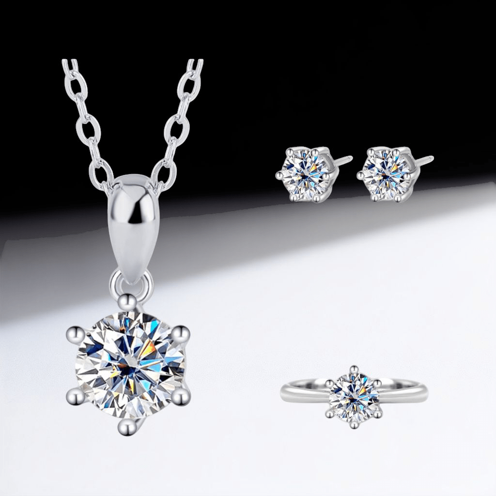 Royal Elegance set für Frauen 925 Silber Moissanit Schmuck | Steffanii