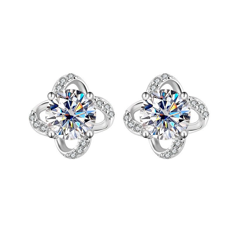 Saturn's Embrace Ohrringe 925 Silber mit Labor-Diamant Moissanit für Damen 925 Silber Moissanit Schmuck | Steffanii