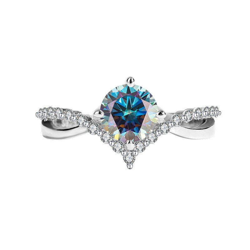 Seagull Wings Ring 925 Silber mit runden Labordiamant Moissaniten für Damen 925 Silber Moissanit Schmuck | Steffanii