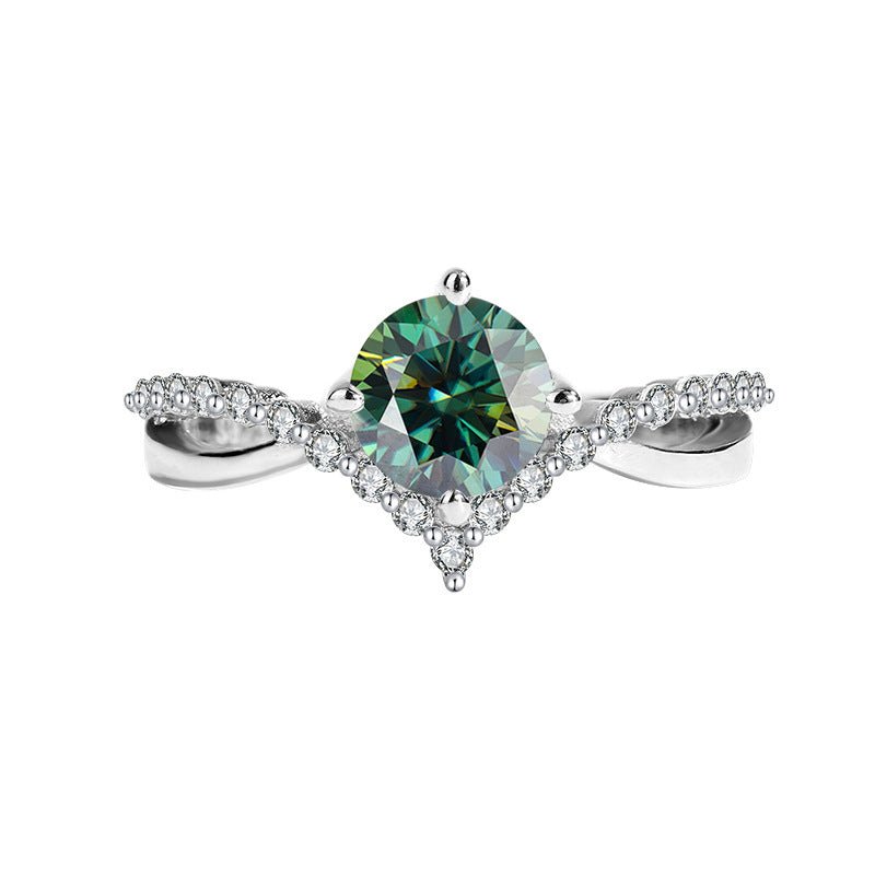 Seagull Wings Ring 925 Silber mit runden Labordiamant Moissaniten für Damen 925 Silber Moissanit Schmuck | Steffanii