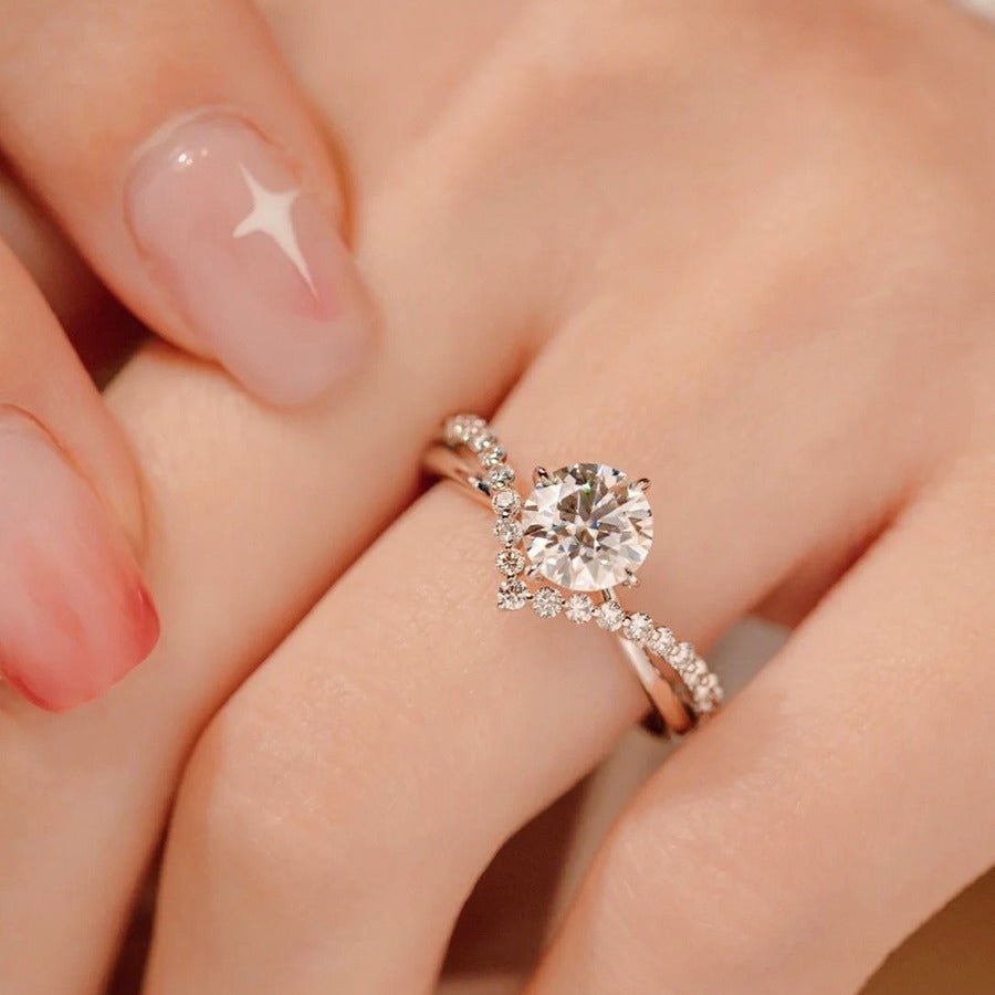 Seagull Wings Ring 925 Silber mit runden Labordiamant Moissaniten für Damen 925 Silber Moissanit Schmuck | Steffanii