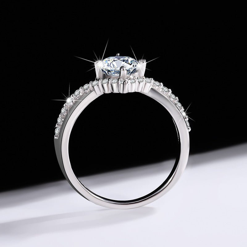 Seagull Wings Ring 925 Silber mit runden Labordiamant Moissaniten für Damen 925 Silber Moissanit Schmuck | Steffanii