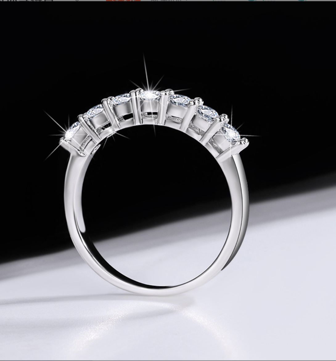 Seven Radiances Ring Sterling Silver mit Labordiamant Mossanite für Frauen 925 Silber Moissanit Schmuck | Steffanii