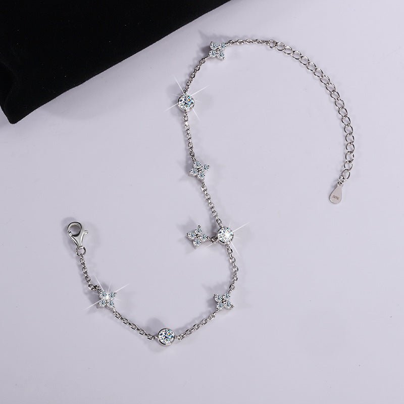 Floral Sparkle Armband 925 Silber – Labordiamant Moissanit für Damen 925 Silber Moissanit Schmuck | Steffanii