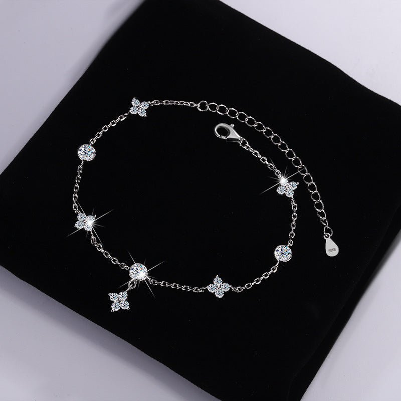 Floral Sparkle Armband 925 Silber – Labordiamant Moissanit für Damen 925 Silber Moissanit Schmuck | Steffanii