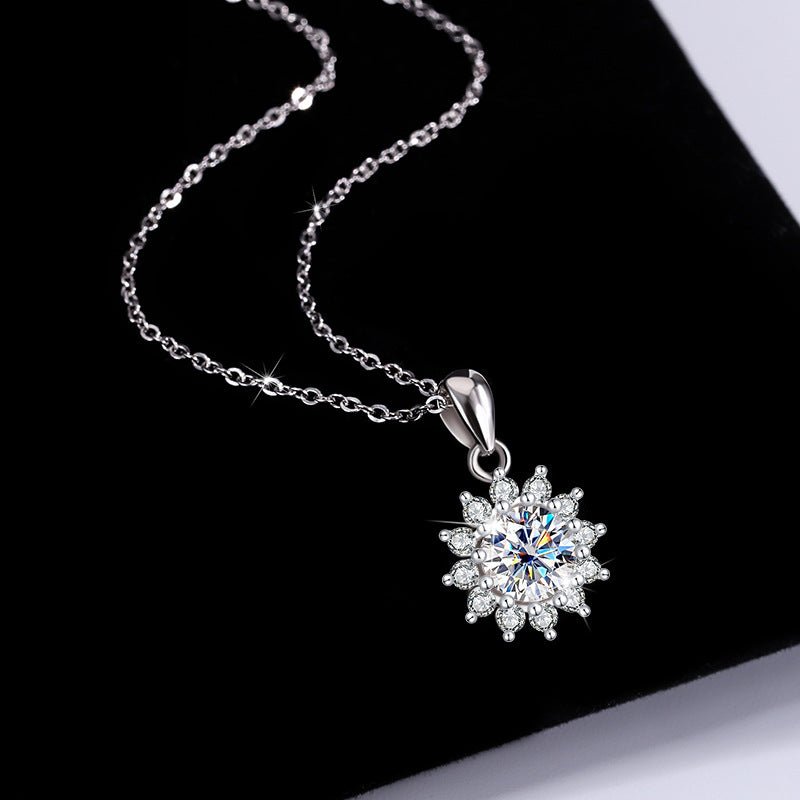 Snowflake Halskette 925 Silber mit Labordiamant Moissanit Für Damen 925 Silber Moissanit Schmuck | Steffanii