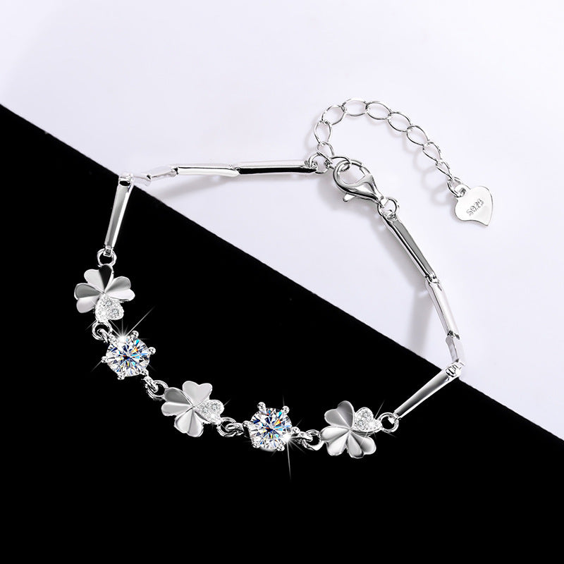 Elegant silver bracelet for women – Sparkling Clover S925 Silver Elegance Bracelet
