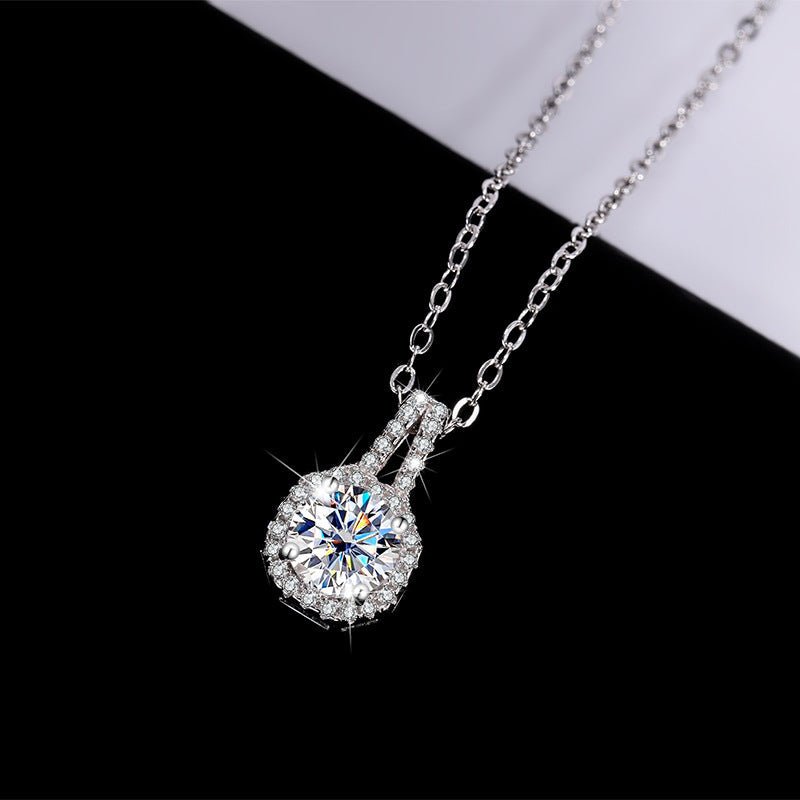 Square Radiance Halskette 925 Silber mit Labordiamant Moissanit für Damen 925 Silber Moissanit Schmuck | Steffanii