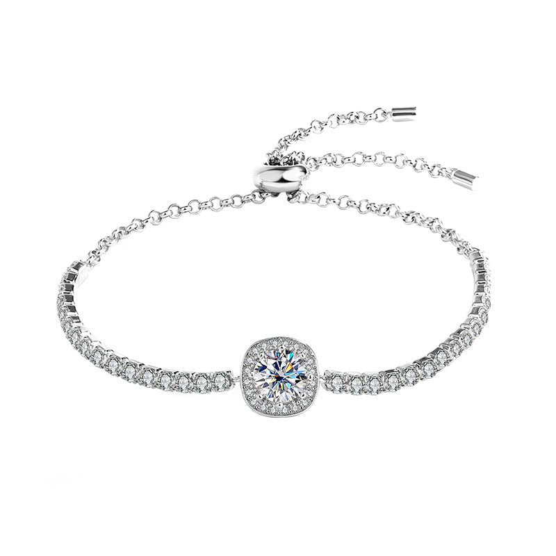 Square Radiance Armband 925 Silber – Labordiamant Moissanit für Damen 925 Silber Moissanit Schmuck | Steffanii
