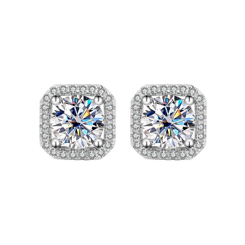 Square Radiance Ohrringe 925 Silber – Labordiamant Moissanit für Damen 925 Silber Moissanit Schmuck | Steffanii