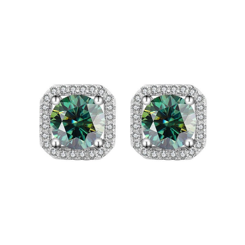 Square Radiance Ohrringe 925 Silber – Labordiamant Moissanit für Damen 925 Silber Moissanit Schmuck | Steffanii