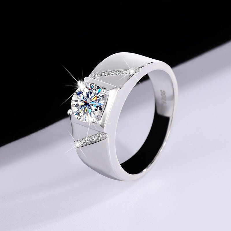 Starry Glimmer Ring 925 sterling silver Labordiamant Moissanit Für Männer 925 Silber Moissanit Schmuck | Steffanii