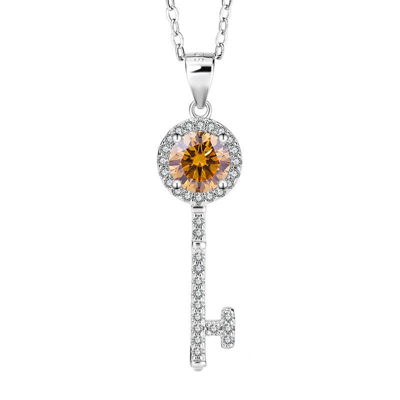 Eternal Key Sterling Silver 925 mit Labordiamant Moissanite Halskette für Damen 925 Silber Moissanit Schmuck | Steffanii