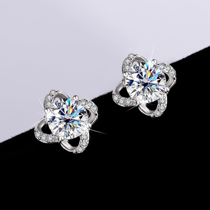 Saturn's Embrace Ohrringe 925 Silber mit Labor-Diamant Moissanit für Damen 925 Silber Moissanit Schmuck | Steffanii