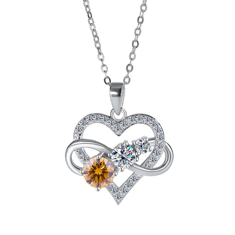 Heart of Infinity Halskette 925 Silber mit Labordiamant Moissanit für Damen 925 Silber Moissanit Schmuck | Steffanii