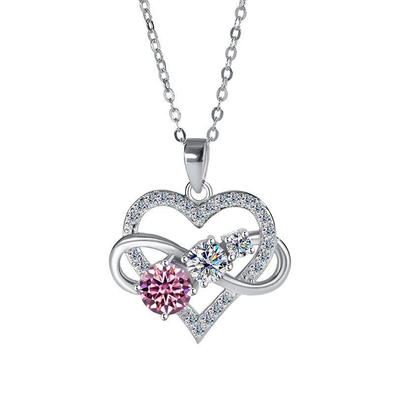 Heart of Infinity Halskette 925 Silber mit Labordiamant Moissanit für Damen 925 Silber Moissanit Schmuck | Steffanii