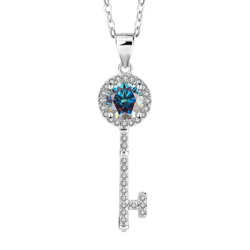 Eternal Key Sterling Silver 925 mit Labordiamant Moissanite Halskette für Damen 925 Silber Moissanit Schmuck | Steffanii