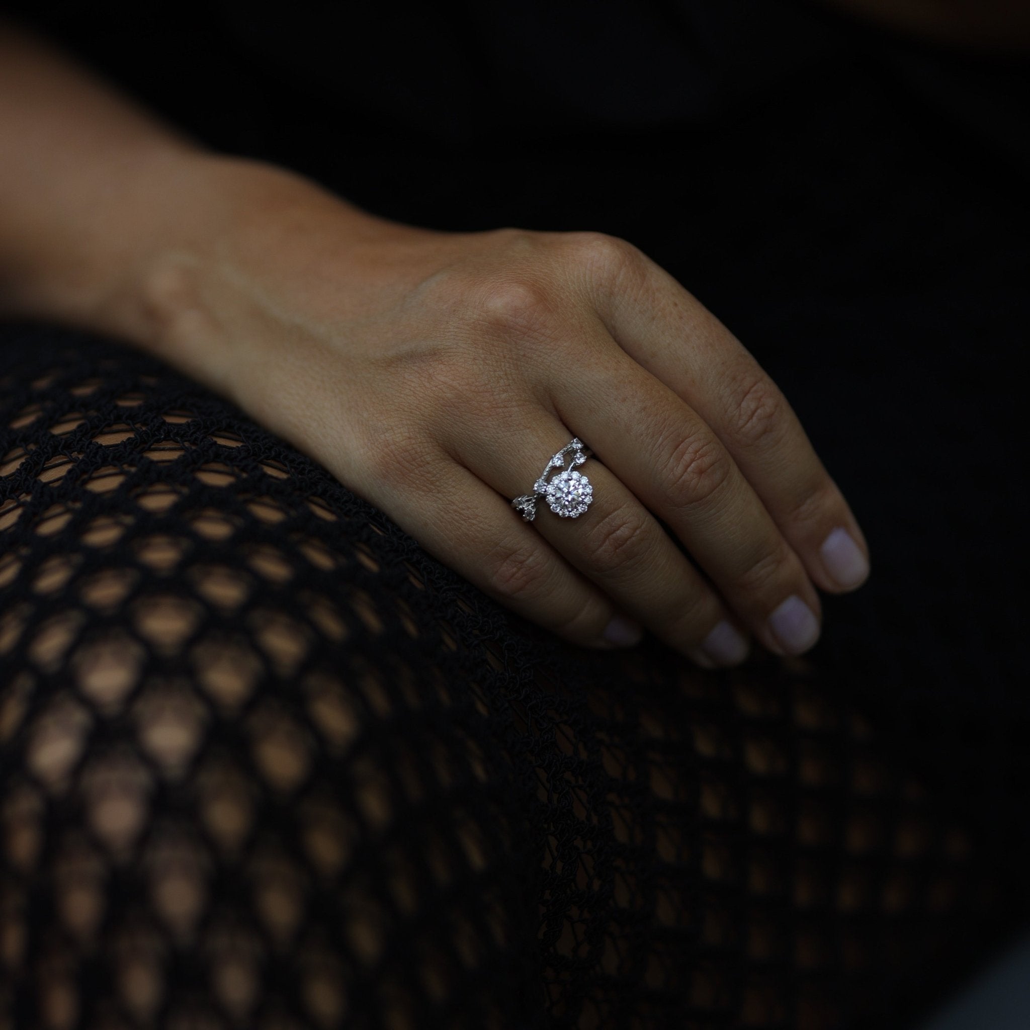 Boundless Glow Ring 925 sterling silver mit runden Labordiamant Moissaniten für Damen 925 Silber Moissanit Schmuck
