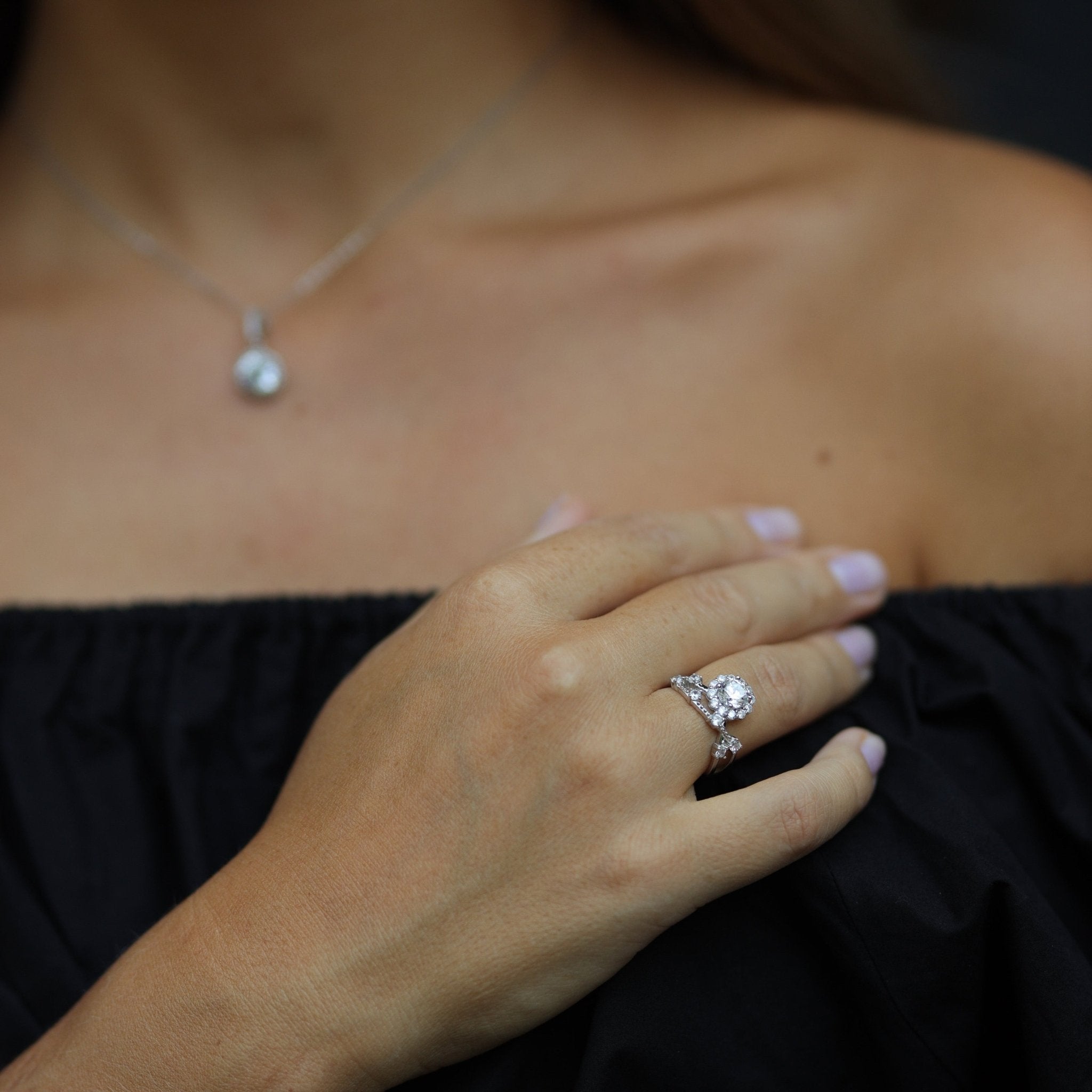 Boundless Glow Ring 925 sterling silver mit runden Labordiamant Moissaniten für Damen 925 Silber Moissanit Schmuck