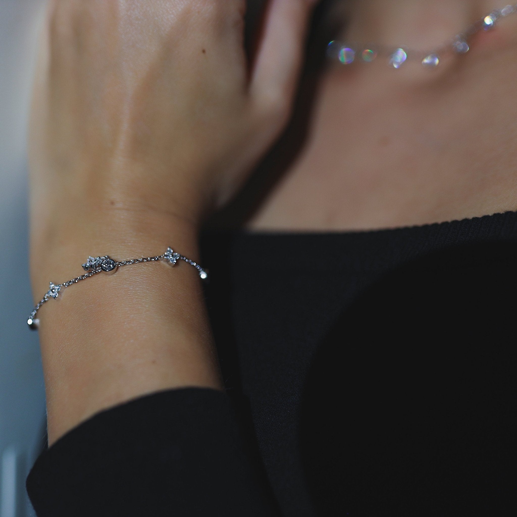 Floral Sparkle Armband 925 Silber – Labordiamant Moissanit für Damen 925 Silber Moissanit Schmuck | Steffanii