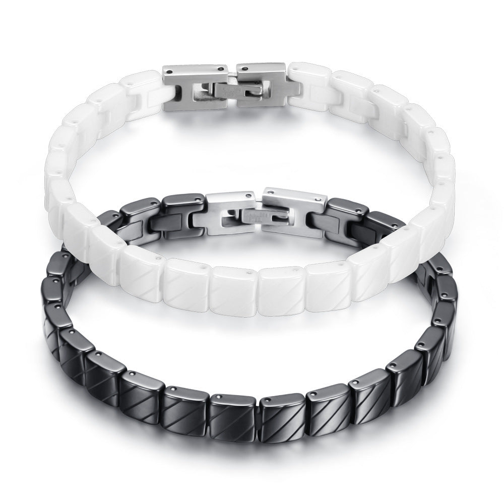 Black & White Ceramic Magnetic Bracelet