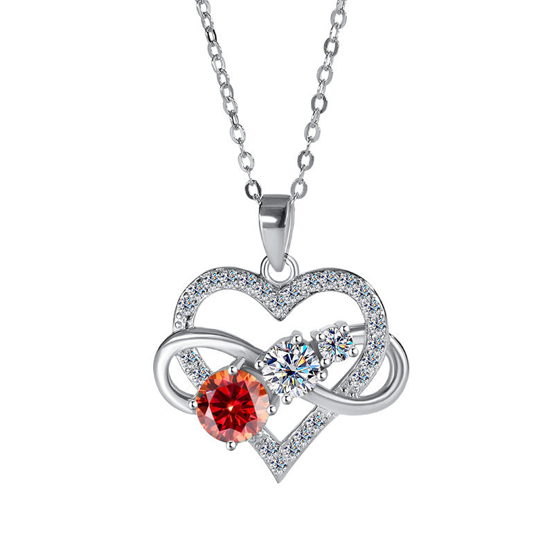 Radiant Heart Sterling Silver Moissanite Necklace