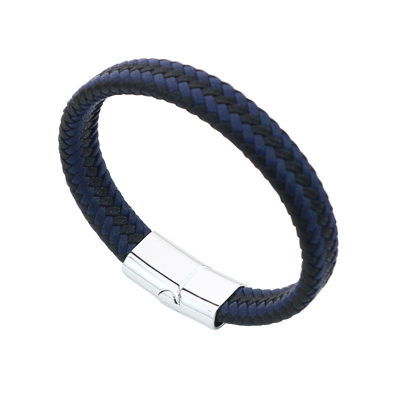 Braided Leather Bracelet with Customizable Pattern