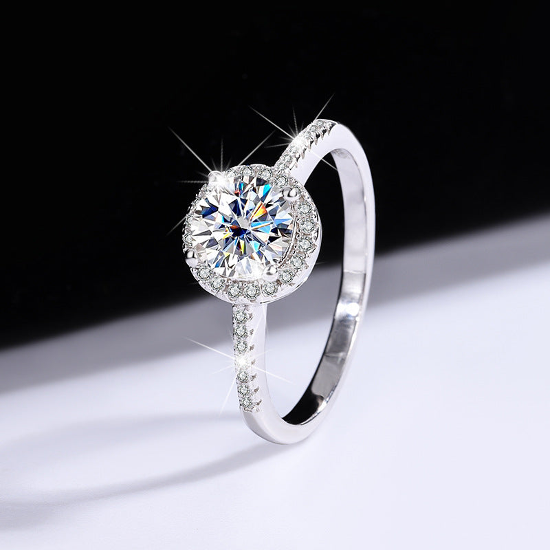 Handcrafted silver moissanite ring for women – Celestial Harmony S925 Silver Moissanite Ring for Woman