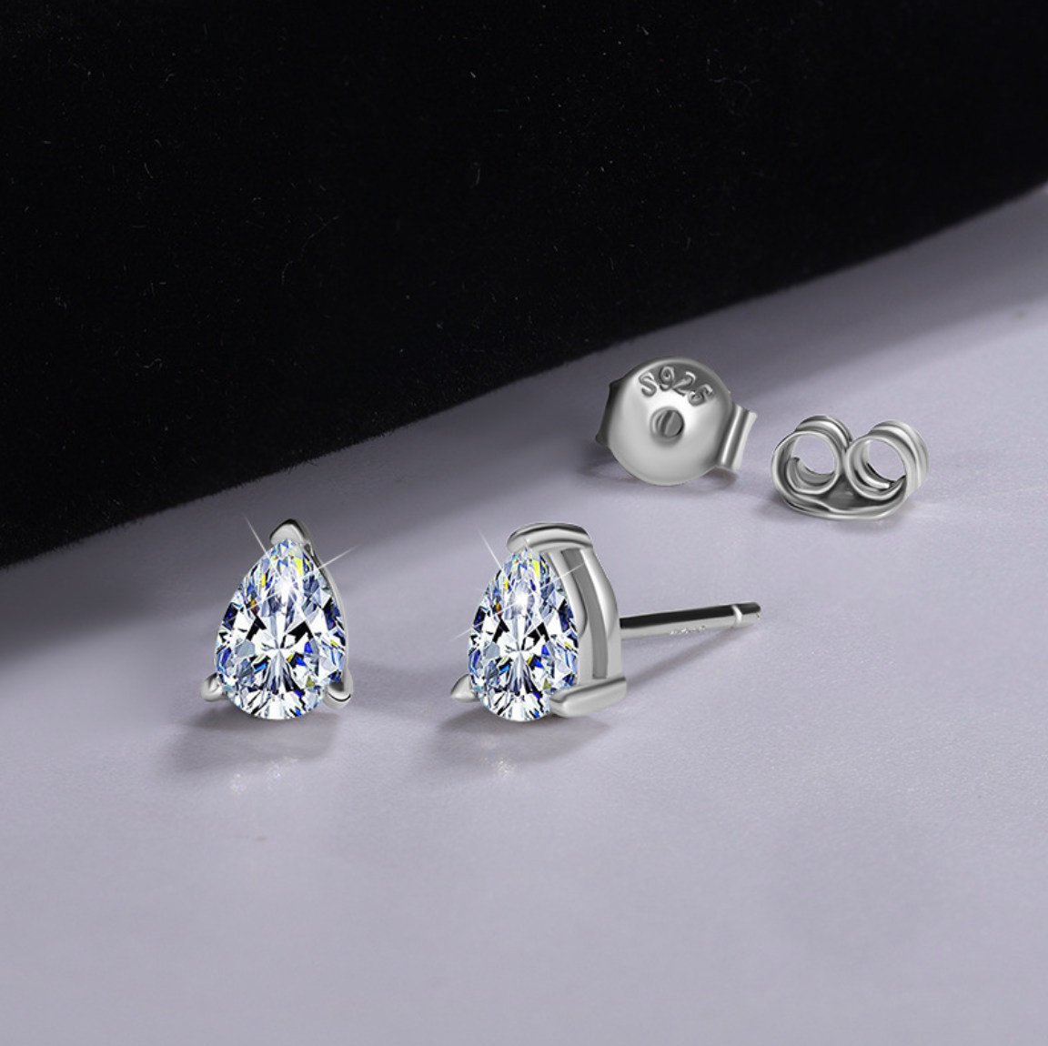 Jewelry set with ring, earrings & pendant – Dazzling Drop S925 Silver Moissanite Earrings for Woman