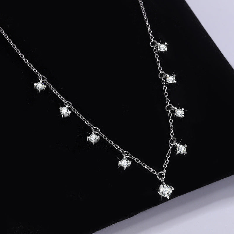 Sterling silver necklace pendant with moissanite – Luminous Grace Moissanite Sterling Silver Necklace for Woman