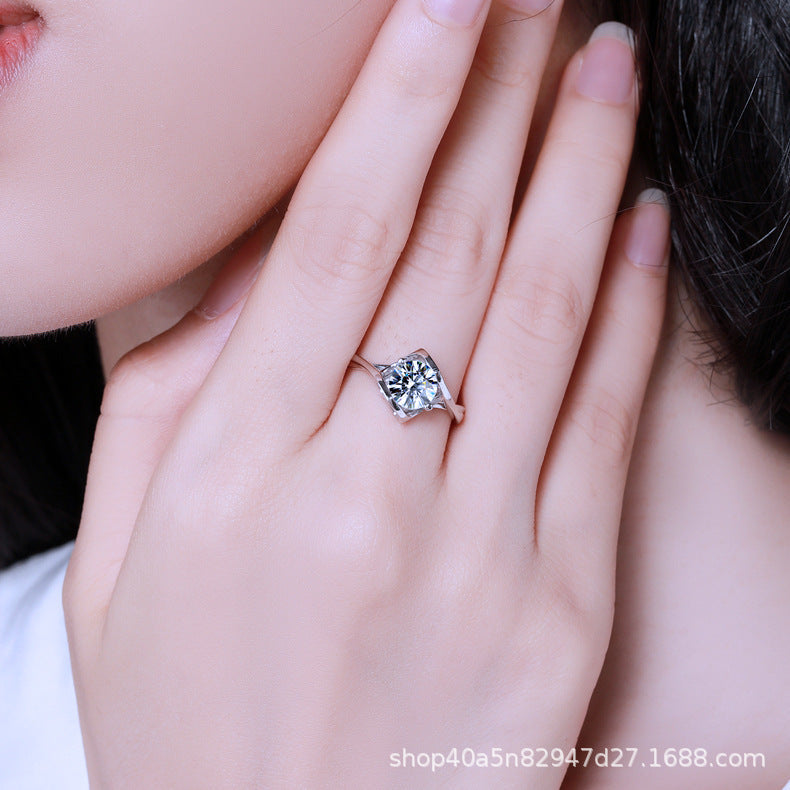 Heart's Embrace Sterling Silver Moissanite Ring