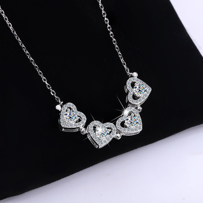 "Hearts of Radiance" Moissanite Necklace