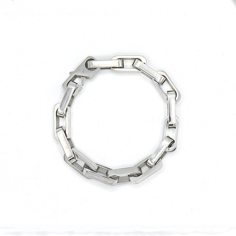 Elegant silver bracelet for women – Polished stainless steel  bracelet for Man
