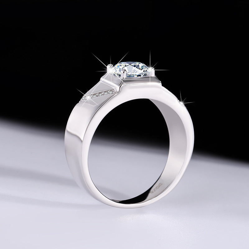 Starry Mica Sterling Silver Moissanite Ring