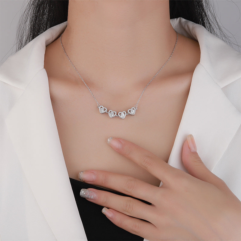 "Hearts of Radiance" Moissanite Necklace