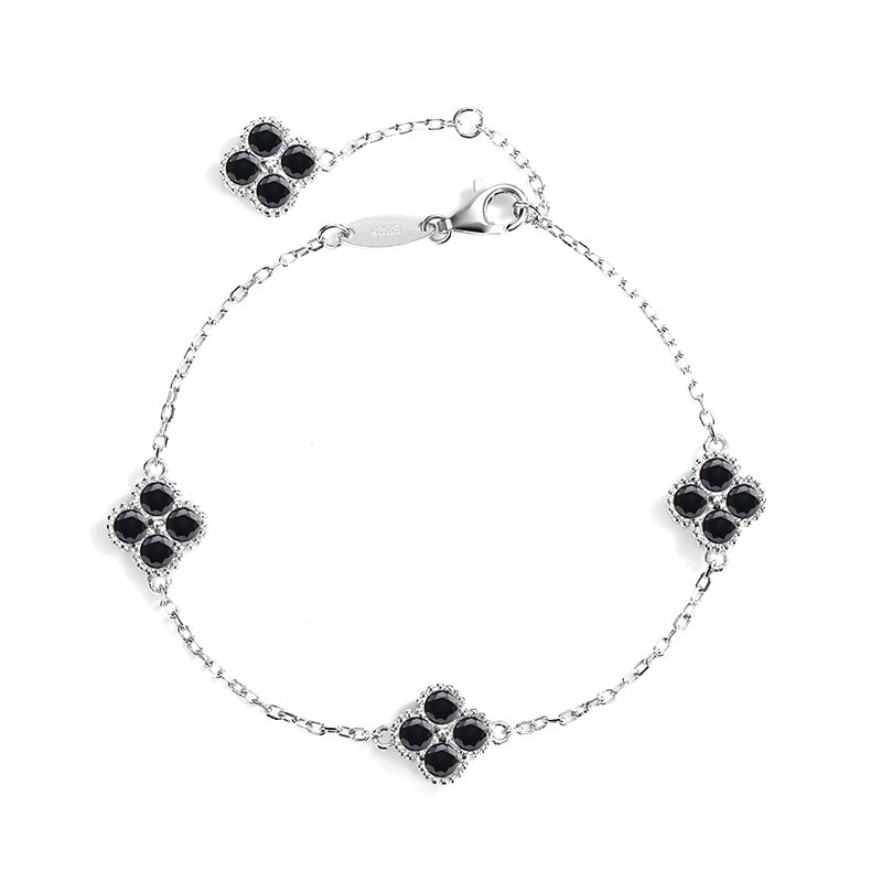 Mitternachtsblüte S925 Silber Armband