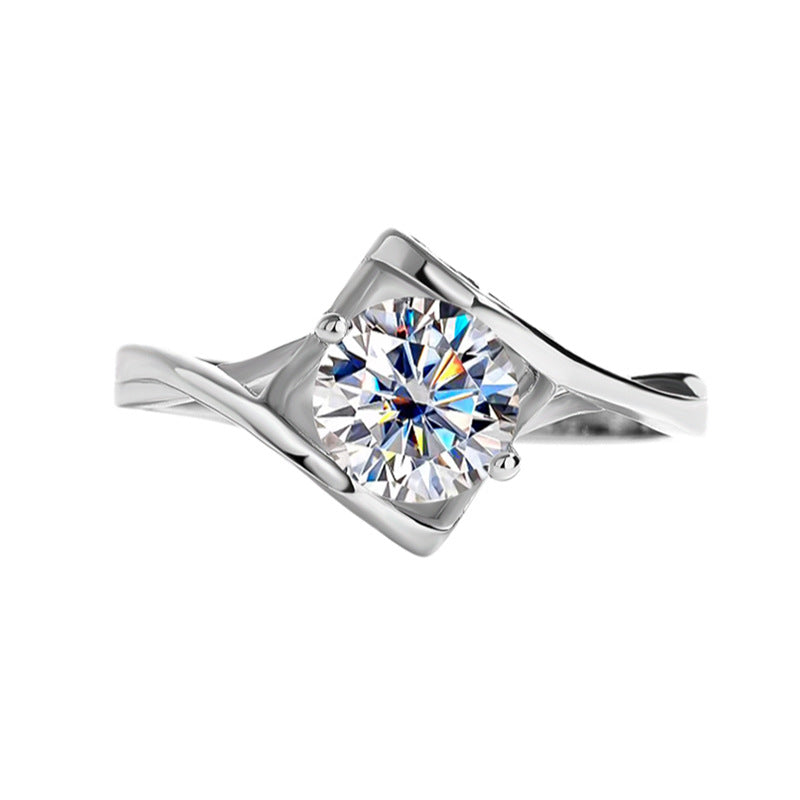 Heart's Embrace Sterling Silver Moissanite Ring