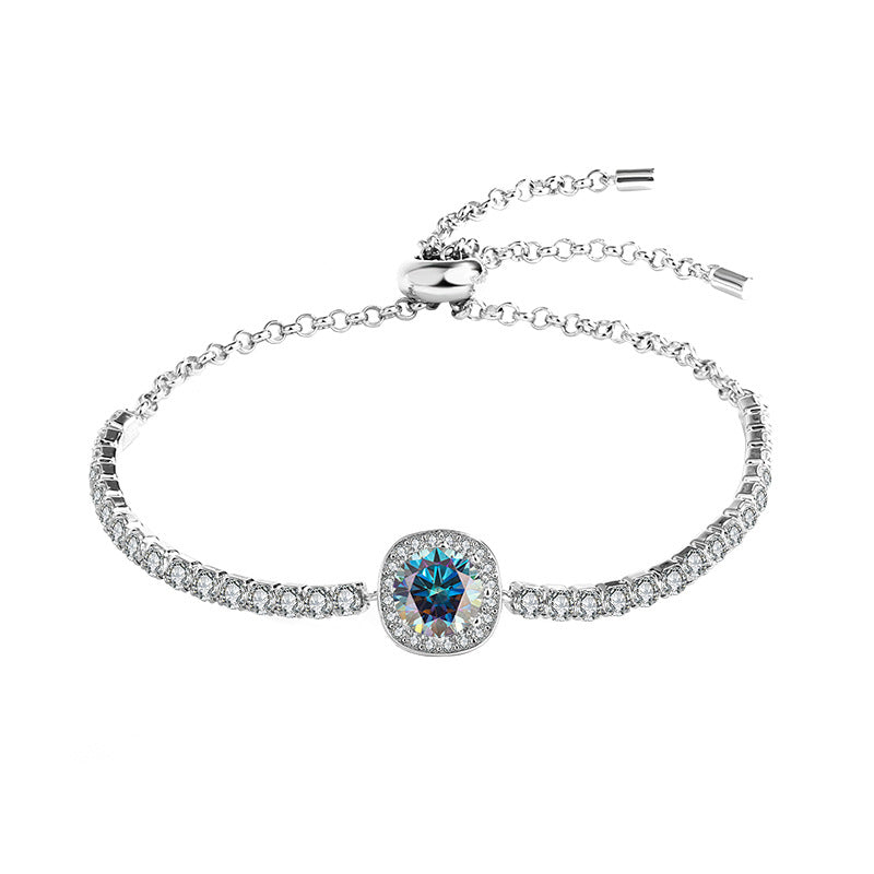 Square Radiance Sterling Silver Moissanite Bracelet