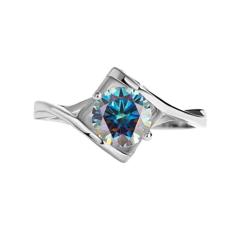 Heart's Embrace Sterling Silver Moissanite Ring